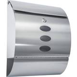 Tectake Letterboxes tectake Stainless steel round mailbox with newspaper tube
