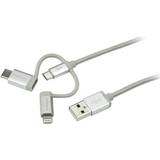 Quadratic - USB Cable Cables StarTech USB A-Lightning/USB C/USB B Micro 2.0 1m