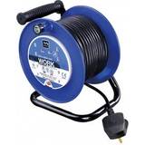 Black Cable Reels Masterplug LDCC2513/4BL 4-way 25m Cable Drum
