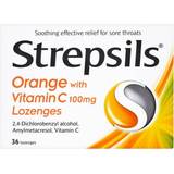 Cold - Dichlorobenzyl - Sore Throat Medicines Strepsils Orange with Vitamin C 100mg 36pcs Lozenge