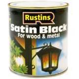 Rust-Oleum Quick Dry Satin Black Wood Paint, Metal Paint Black 0.5L