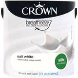 Crown Breatheasy Wall Paint, Ceiling Paint Sail White,Chalky White,Canvas White,Milk White,Brilliant White 2.5L