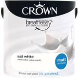 Crown Wall Paints - White Crown Breatheasy Wall Paint, Ceiling Paint Brilliant White,Sail White,Chalky White,Canvas White,Milk White 2.5L