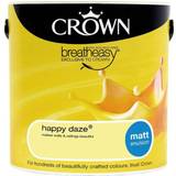 Crown Wall Paints Crown Breatheasy Wall Paint, Ceiling Paint Happy Daze,Mustard Jar,Sunrise 2.5L