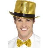 Gold Hats Fancy Dress Smiffys Sequin Top Hat Gold