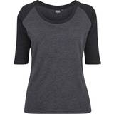 Urban Classics Women Tops Urban Classics 3/4 Contrast Raglan T-Shirt - Charcoal/Black