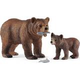 Bear Figurines Schleich Grizzly Bear Mother with Cub 42473