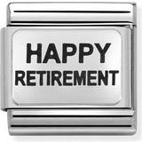Charms & Pendants Nomination Composable Classic Happy Retirement Link Charm - Silver/Black