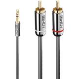 Gold - RCA Cables Lindy Cromo Line 2RCA-3.5mm 1m