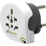 Grey Travel Adapters q2power World To Europe With Usb