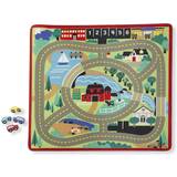 Wooden Toys Play Mats Melissa & Doug Round the Town Road Rug & Car Set