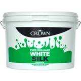 Crown Wall Paints - White Crown Silk Emulsion Wall Paint Brilliant White 7.5L
