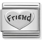 Stainless Steel Charms & Pendants Nomination Composable Classic Friend Heart Charm - Silver/Black