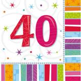 Amscan Napkins Radiant Birthday 40 16-pack