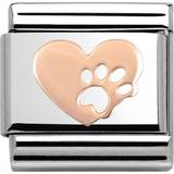 Nomination Composable Classic Link Heart With Paw Charm - Silver/Rose Gold