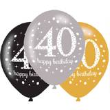 Amscan Latex Ballon Age 40 Sparkling Birthday 6-pack