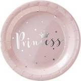 Plates Princess Perfection Pink/Silver 8-pack