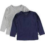 Multicoloured Tops Minymo T-shirt LS 2-pack - Dark Navy (3934-778)