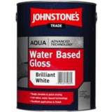 Johnstone's Trade Aqua Water Based Gloss Wood Paint, Metal Paint Brilliant White 1L