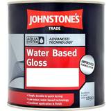 Johnstone's Trade Aqua Water Based Gloss Wood Paint, Metal Paint Black 1L