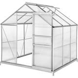 Tectake Freestanding Greenhouses tectake 3.7m² with Base Aluminum Polycarbonate