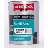 Johnstone's Trade Flat Oil Paint Wood Paint White 2.5L