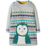 Wool Dresses Children's Clothing Frugi Keira Knitted Dress - Grey Marl/Barn Owl (DRA804GLO)