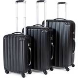 JELLYSTARS 3-Piece Travel Luggage Sets with 4 Mute Double-Wheels Spinner Suitcases Soft Suit Case for Women Men Buit-In TSA Lock Carry-On 20 inch 24 inch 28 inch Purple Color 