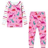Stripes Night Garments Hatley Darling Dinos Raglan Pajama Set - Pink (S19PDK1269)