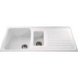 White 1.5 bowl granite sink CDA AS2WH