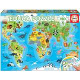 Educa Classic Jigsaw Puzzles on sale Educa Animals World Map 150 Pieces