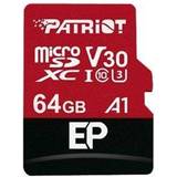 Patriot Memory Cards & USB Flash Drives Patriot EP Series microSDXC Class 10 UHS-I U3 V30 A1 100/80MB/s 64GB +Adapter