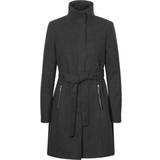 Viscose Coats Vero Moda Wool Jacket - Grey/Dark Grey Melange
