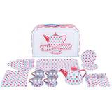 Metal Kitchen Toys Bigjigs Spotted Tea Set in a Case
