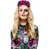 North America Accessories Fancy Dress Smiffys Day of the Dead Rose Headband Multi-Coloured