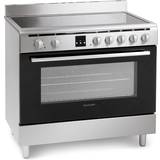 90cm Ceramic Cookers Montpellier MR90CEMX Stainless Steel, Black