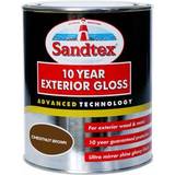 Sandtex Metal Paint - Outdoor Use Sandtex 10 Year Exterior Gloss Metal Paint, Wood Paint Brown 0.75L
