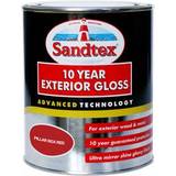 Sandtex Metal Paint - Outdoor Use Sandtex 10 Year Exterior Gloss Metal Paint, Wood Paint Red 0.75L