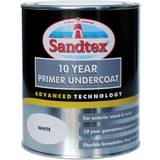 Sandtex Metal Paint - Outdoor Use Sandtex 10 Year Primer Undercoat Metal Paint, Wood Paint White 0.75L