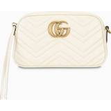 Gucci GG Marmont Small Shoulder Bag - White Leather
