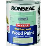 Ronseal Green - Satin Paint Ronseal 10 Year Weatherproof Wood Paint Green 0.75L