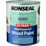 Ronseal Blue - Satin Paint Ronseal 10 Year Weatherproof Wood Paint Blue 0.75L