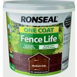 Ronseal dark oak fence paint Ronseal One Coat Fence Life Wood Paint Oak 5L