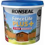 Ronseal dark oak fence paint Ronseal Fence Life Plus Wood Paint Brown 5L