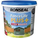 Ronseal Green Paint Ronseal Fence Life Plus Wood Paint Green 5L