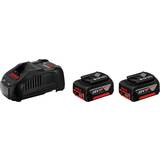 Power Tool Chargers - Red Batteries & Chargers Bosch 2 GBA 18V 5.0 Ah + GAL 1880 CV Professional