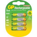 GP Batteries Rechargeable NiMh AAA 1000 Series 950mAh 4-pack
