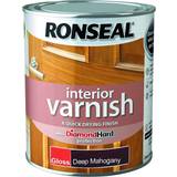 Ronseal Brown - Wood Protection Paint Ronseal Quick Dry Interior Varnish Wood Protection Mahogany 0.75L