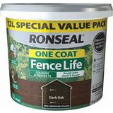 Ronseal dark oak fence paint Ronseal One Coat Fence Life Wood Paint Brown 12L