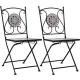 Metal Patio Chairs Garden & Outdoor Furniture vidaXL Mosaic Bistro 2-pack Garden Dining Chair
